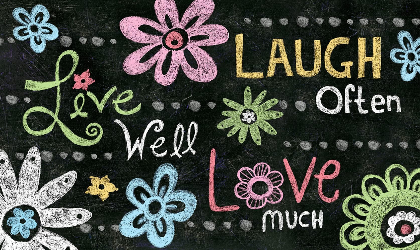 Toland Home Garden800184 Live Laugh Love Chalkboard 18 x 30 Inch Decorative, Standard, Black with Multicolor