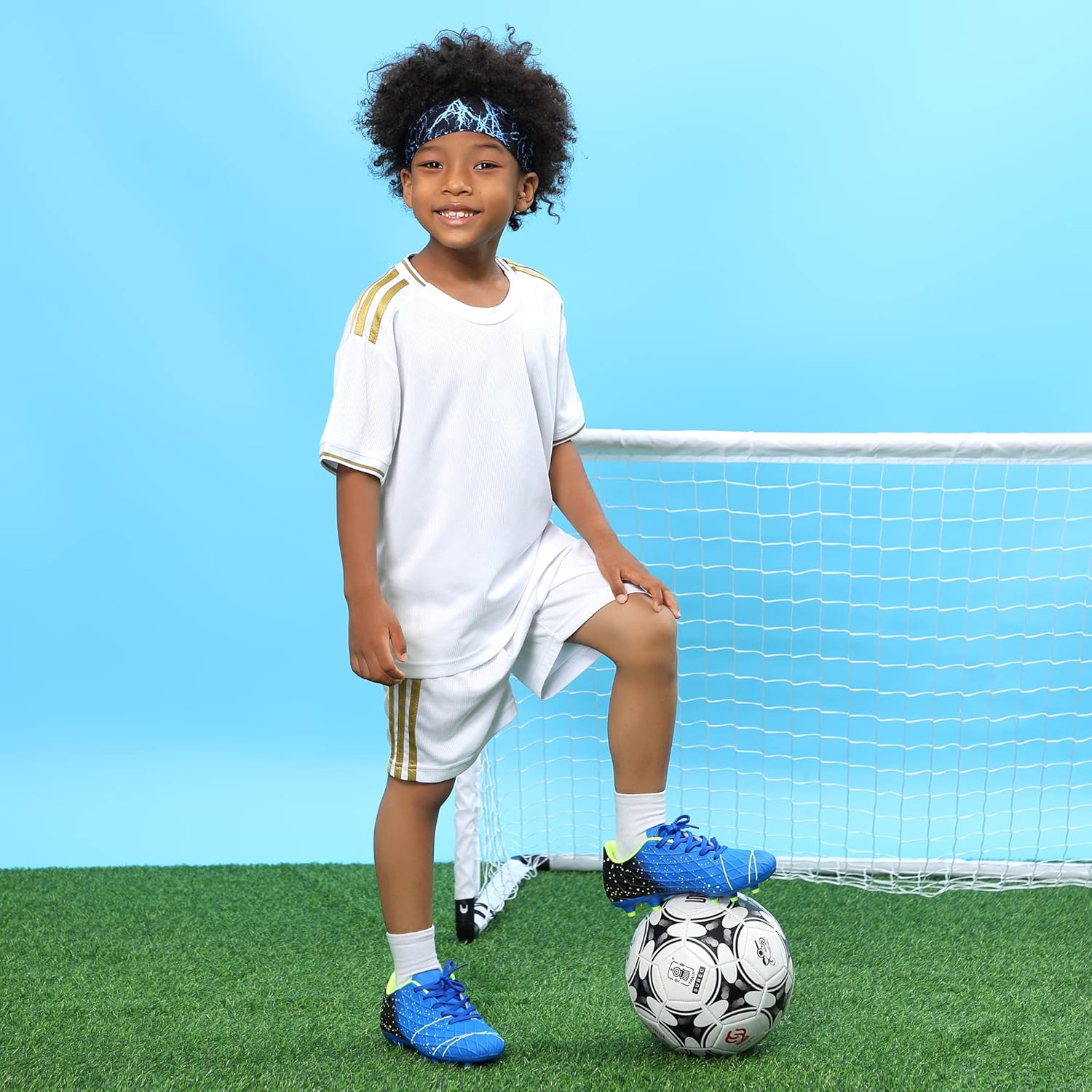 Tobfis Kids Athletic Outdoor Firm Ground Soccer Cleats Shoes(Toddler/Little Kid/Big Kid)
