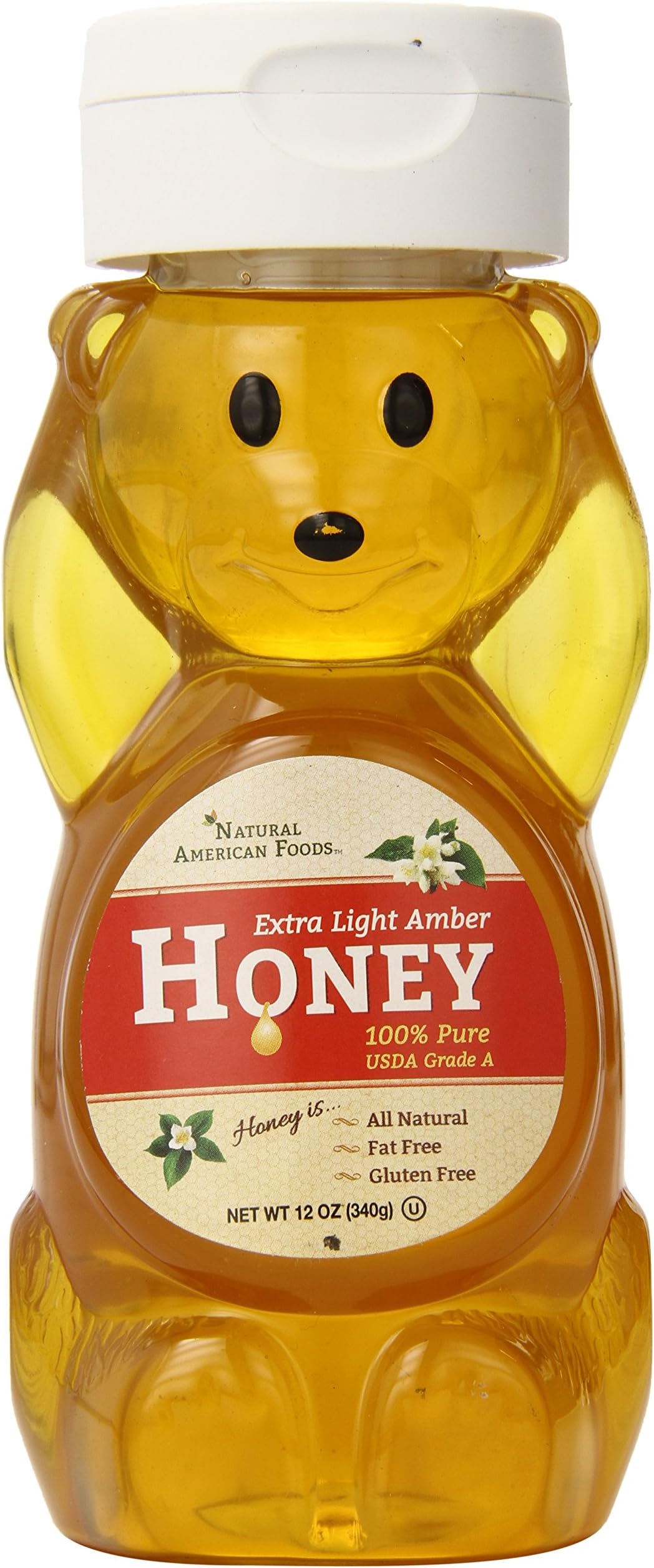 Natural American Foods Extra Light Amber Honey Bear, Round, 12 Ounce