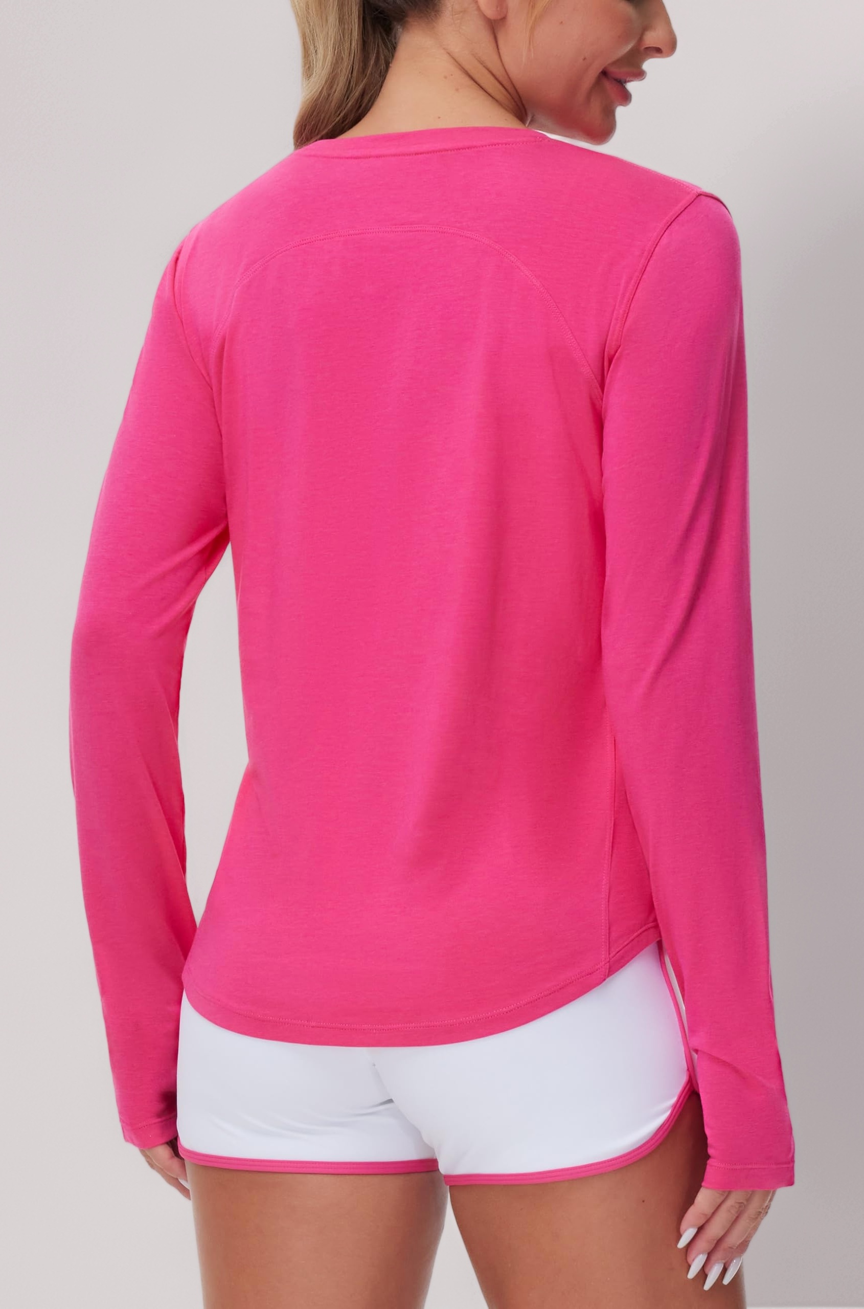 THE GYM PEOPLE Women's Long Sleeve Workout Shirts Athletic Crewneck Hiking Tops with Thumb Hole