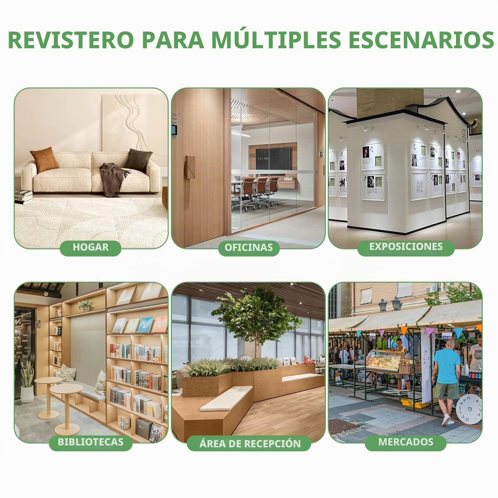 Expositor Plegable para Folletos，Revistero Plegable, Catálogo de Bambú, Estante de Literatura, Revistero con 5 Bolsillos para Casa, Oficina, Feria de Muestras，Expositores de Pie