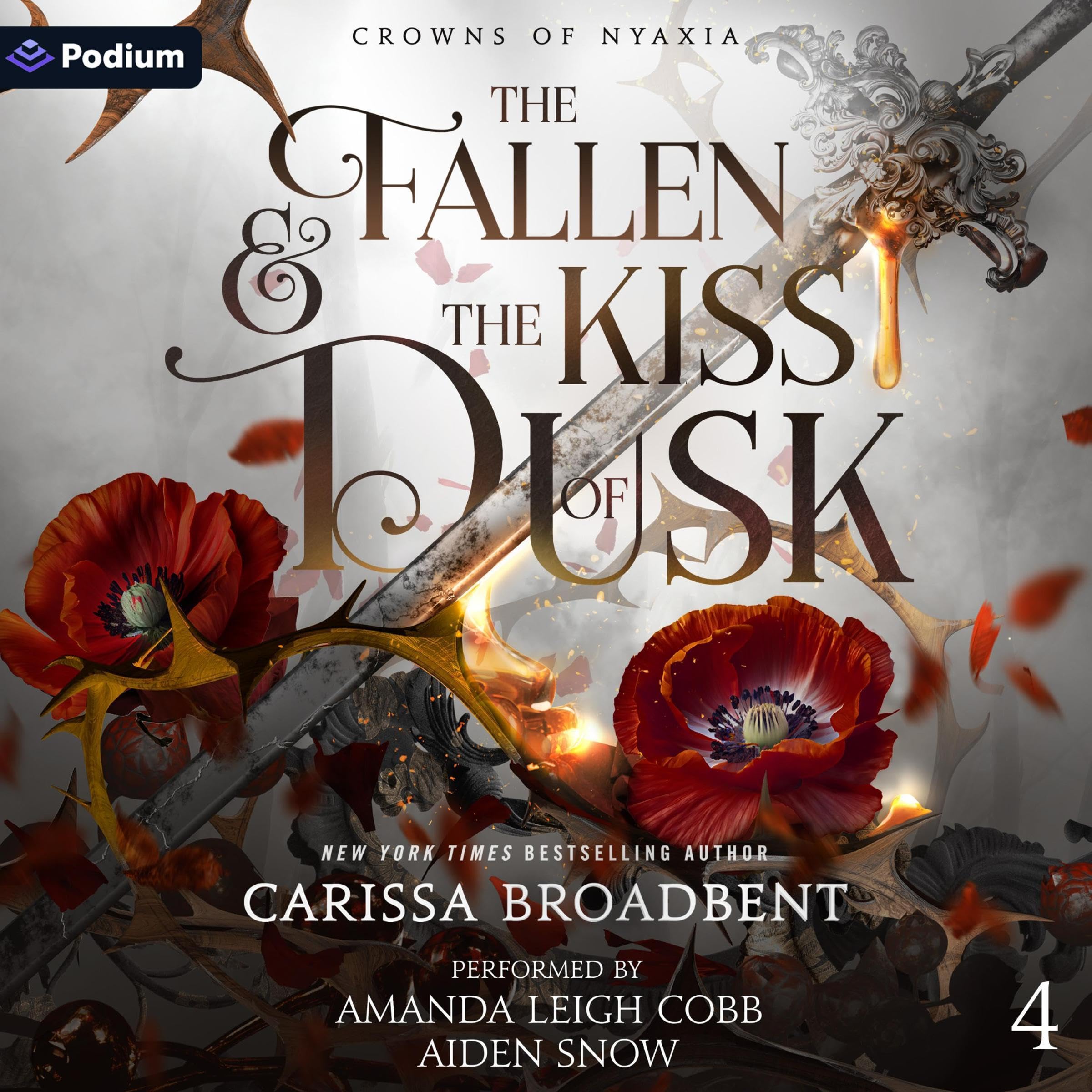 Cover of The Fallen and the Kiss of Dusk: Crowns of Nyaxia, Book 4