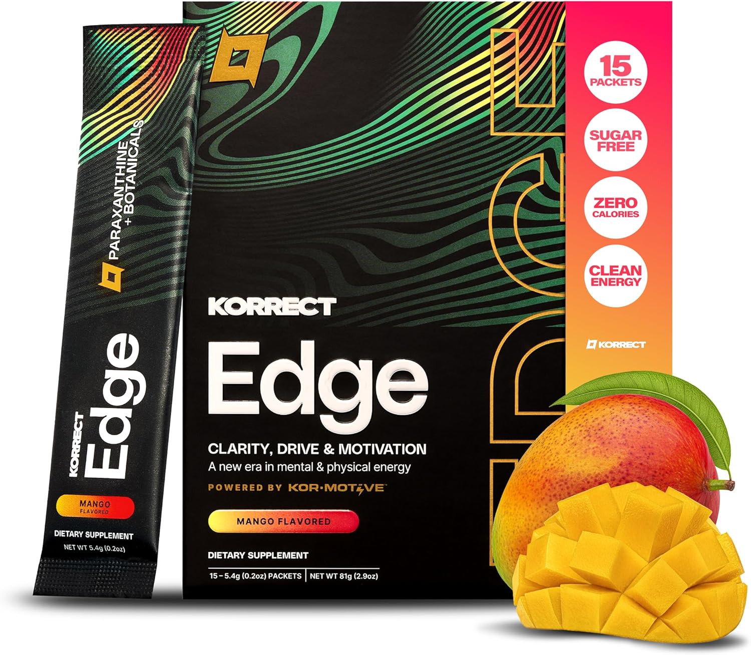 Korrect Energy Supplement | Clean Energy, Focus & Mental Clarity Support | Jitter Free Stamina | Non-GMO, cGMP Certified | 30 Capsules