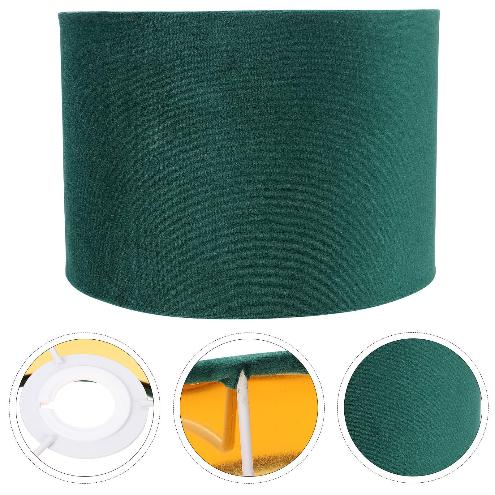 BETOOKY Paralume per Lampada da Tavolo Verde Rivestimento Interno in Velluto Dorato, Copertura Decorativa e Funzionale per Camera da Letto e Salotto