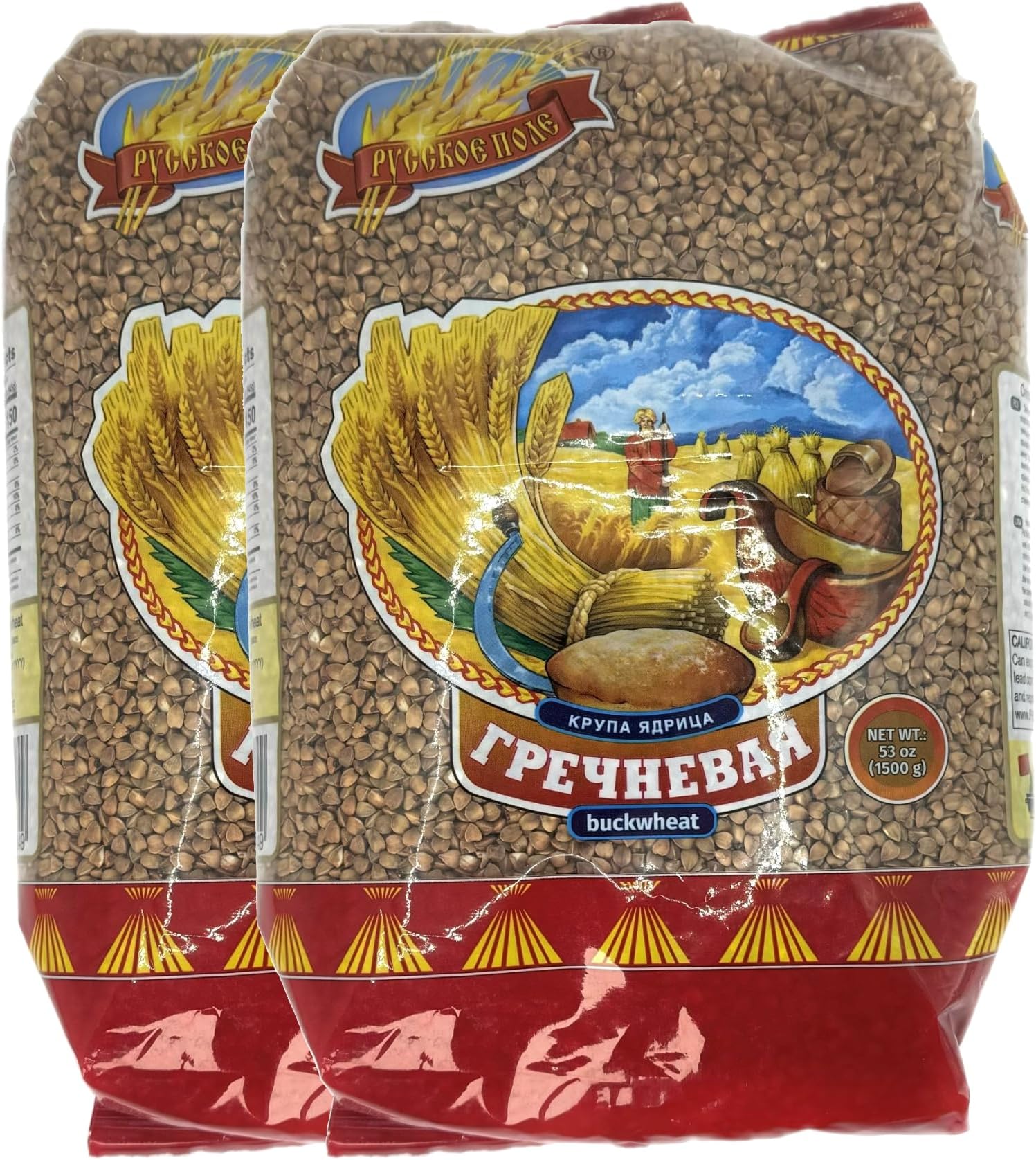 Russkoe Pole Buckwheat Groats, 53 oz (Pack of 2)