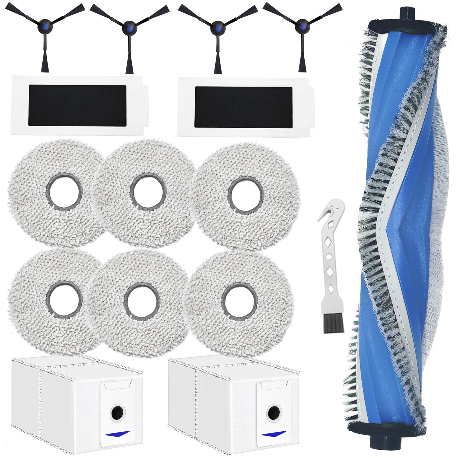 DianSung Accessoires pour ECOVACS DEEBOT T30 Pro Omni / T30 Omni Robot Aspirateur, Brosses à Rouleau + 6 Chiffon + 2 Sac