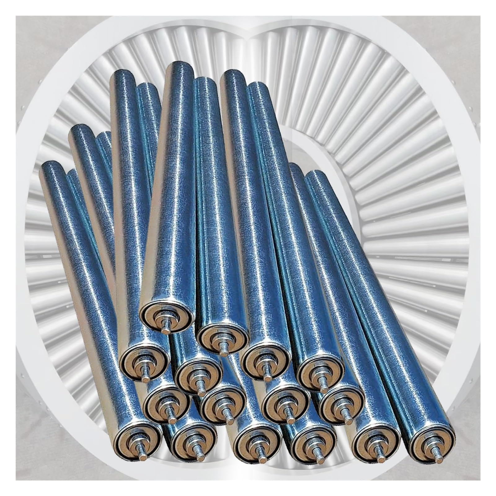 AYCDL 16-Pack Stainless Steel Roller Conveyors - 100-1000mm Guide Rollers for Woodworking, Farming & Industrial Use, Durable Transmission Rollers,16 Pcs D1