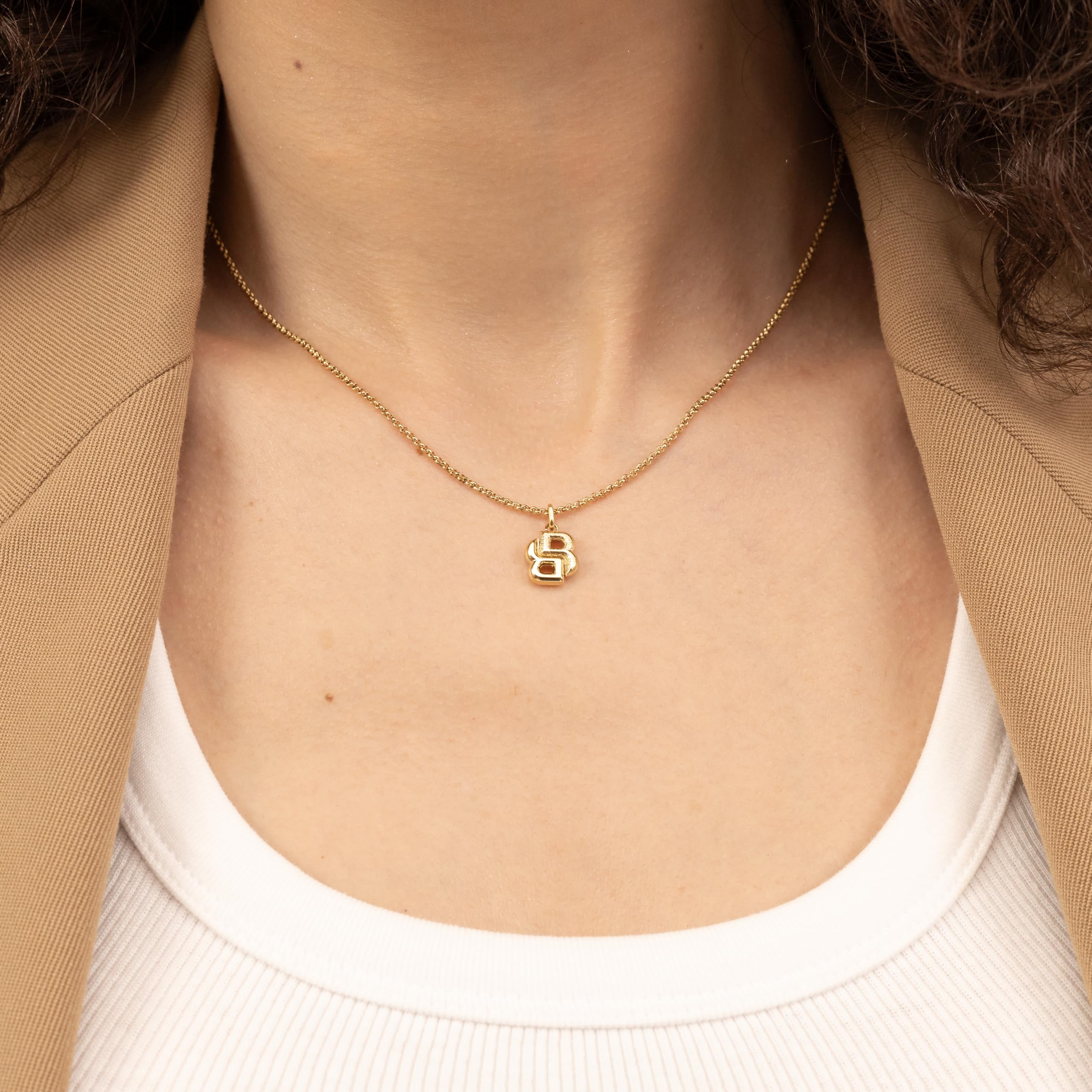 BOSS Jewelry Women's DOUBLE B PETIT Collection Necklace i Bracelet ze stali nierdzewnej z zawieszką Double B