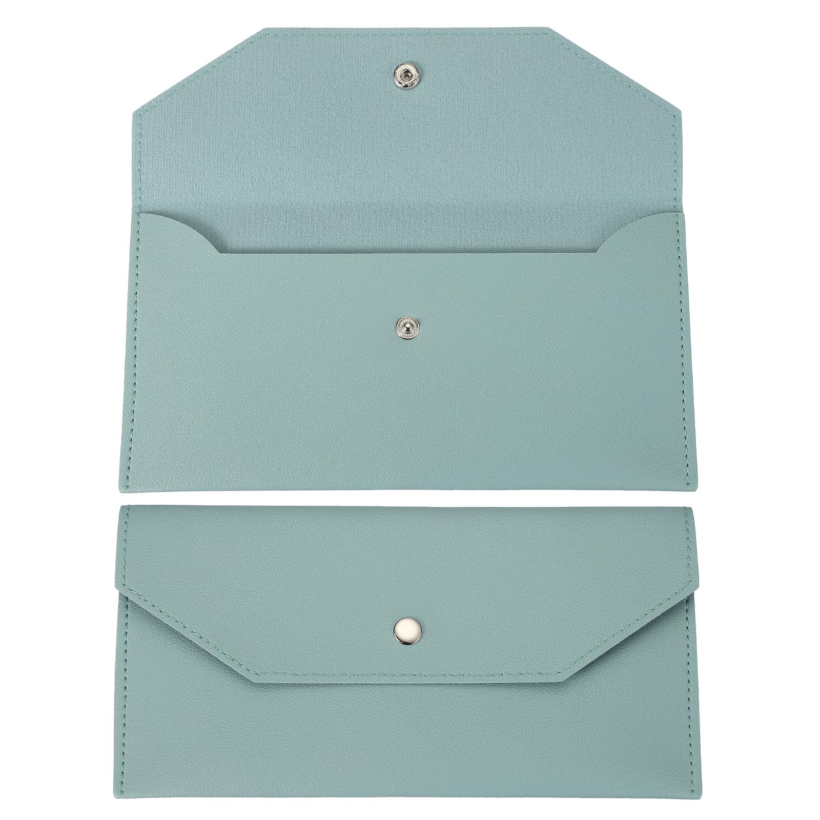 PATIKIL Cash Envelope Wallet, Budget Cash Holder Reusable Money Bag Pouch Leather Money Organizer Pouch for Men Women Receipt Check Bill Travel Graduation Holidays, Light Blue