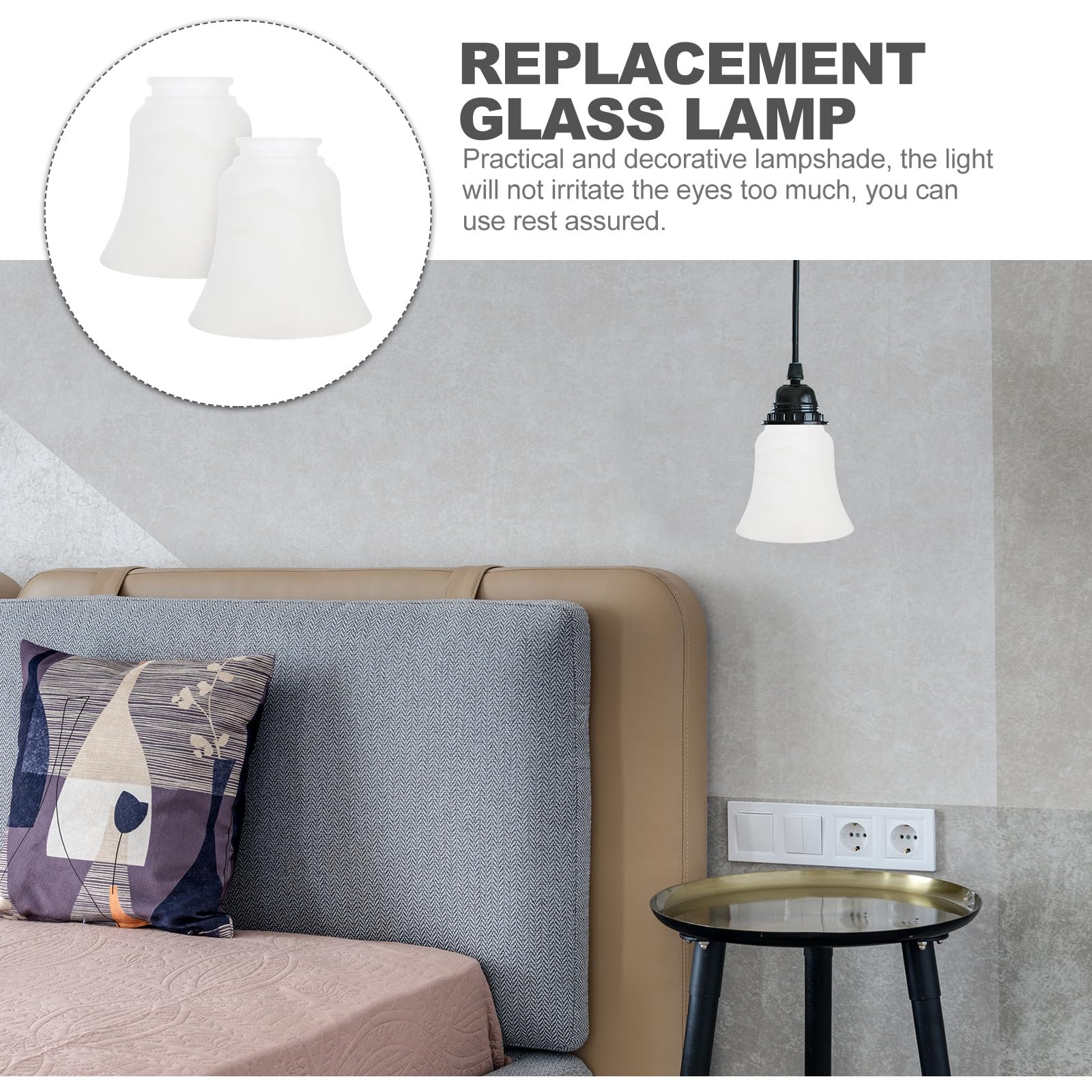 Pantallas de Pack de 2 Piezas Diseño y Estructura Resistente de Color Blanco para Lámpara Colgante E27 para Lámparas de Techo