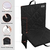 Vista 5 de ZUPIIY Cojín de asiento de estadio con calefacción para exteriores, asientos plegables portátiles para gradas, 3 niveles de calefacción, sin banco