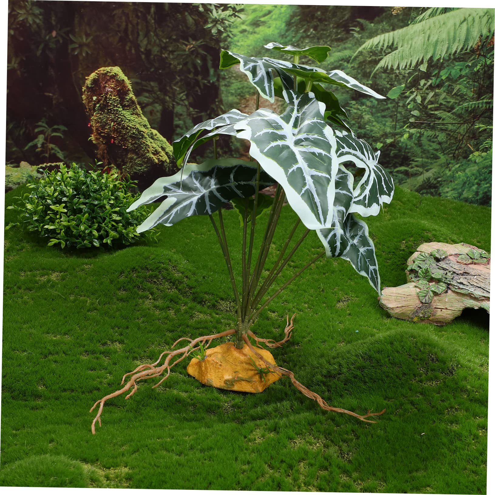DOITOOL 4 Piezas Plantas de imitación Decoraciones de Peces para Tanque Accesorios para acuarios de Reptiles Plantas Artificiales Accesorios para peceras Plantas de vivero