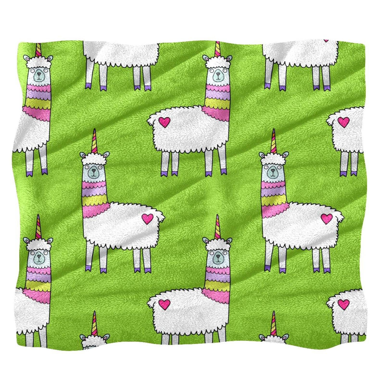 Couvre-lit licorne lama doux et moelleux TBOUOBT pour lit d'enfant
