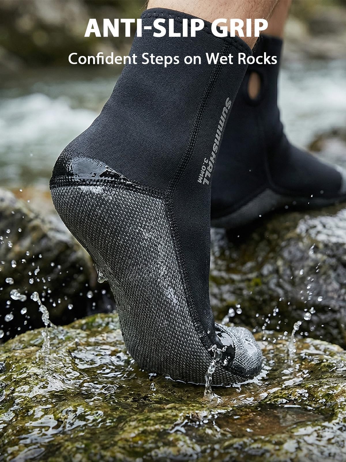 Kevlar Neoprensocken, schnitt- und durchstoßfeste Neopren Socken für Damen und Herren, 3 mm ultra-rutschfeste, strapazierfähige Wattsocken zum Schnorcheln, Speerfischen und Riffwandern