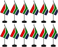 Vista 46 de Juego de banderas argentinas de escritorio con poste negro de 13 pulgadas, base negra y parte superior de lanza, bandera de escritorio argentina