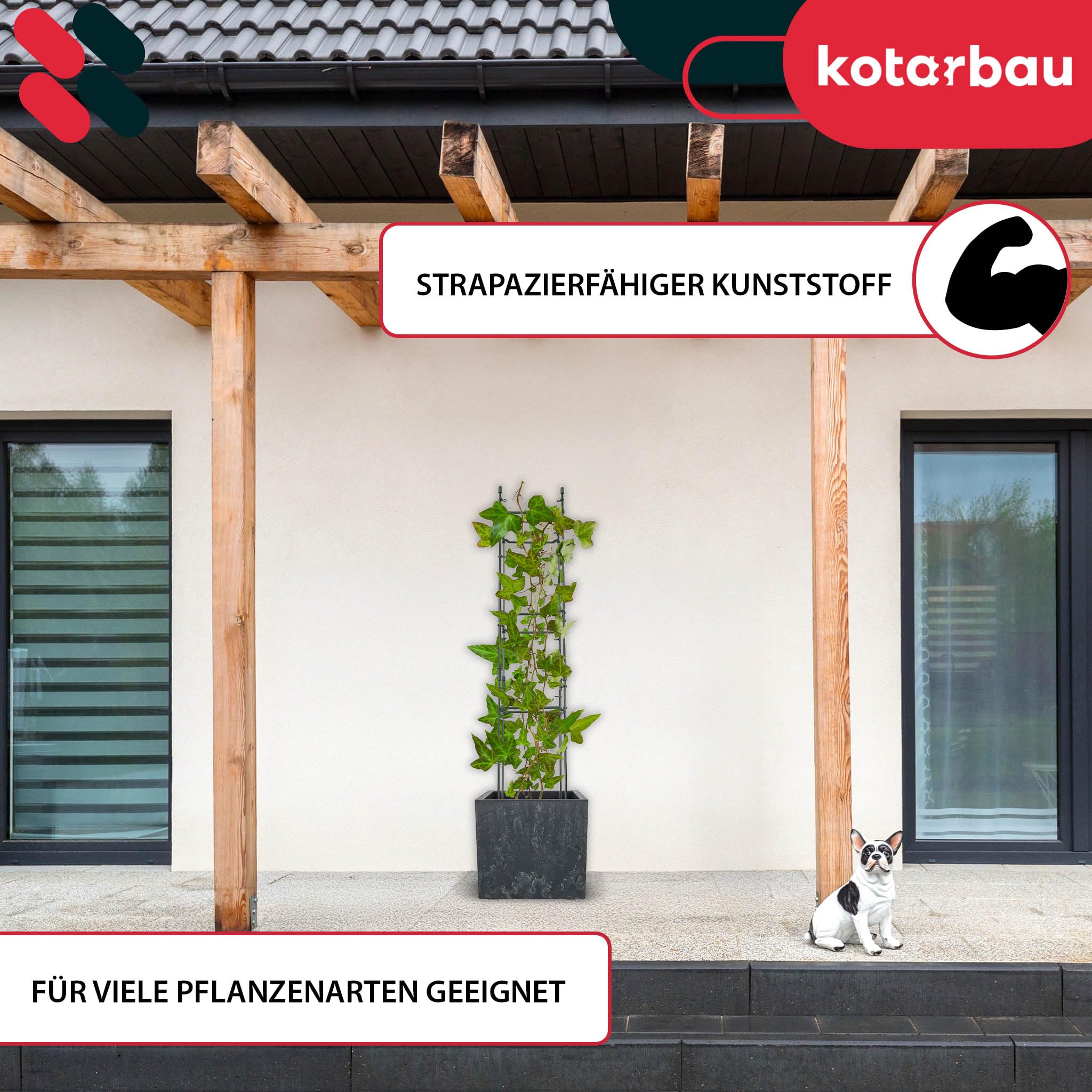 KOTARBAU® Modulare Rankhilfe 21x21x120cm, Pflanzenstütze aus Kunststoff