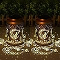 Birthday Gifts for Women Solar Lanterns Outdoor Waterproof - 2 Pack Cat Garden Decor Solar Lights Garden Decor for Outsi