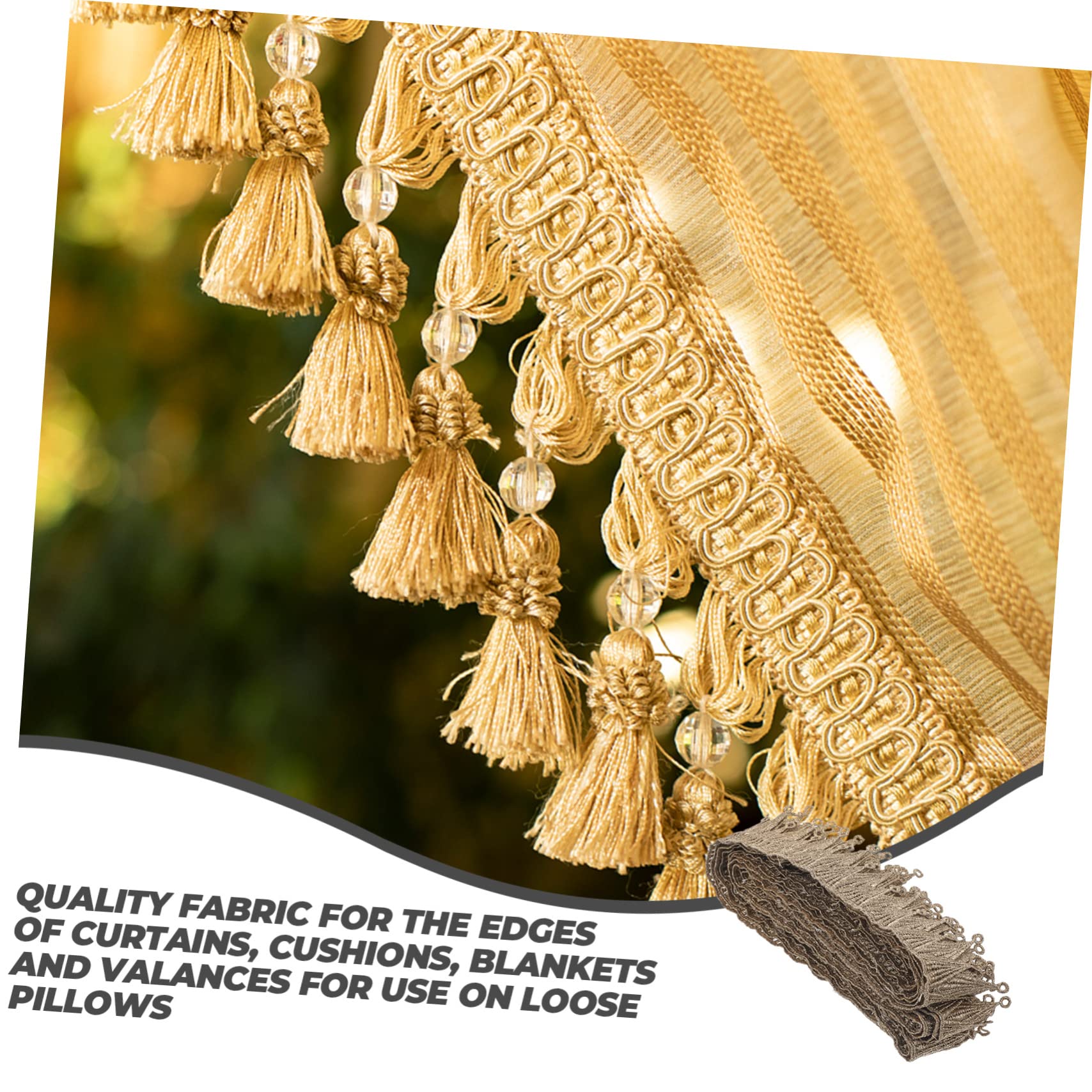 Fringe Dentelle Dorée Pour Rideaux Finition Décorative Pour Couture Et Artisanat Yards De Bordure Élégante Pour Projets Et Décorations De Maison