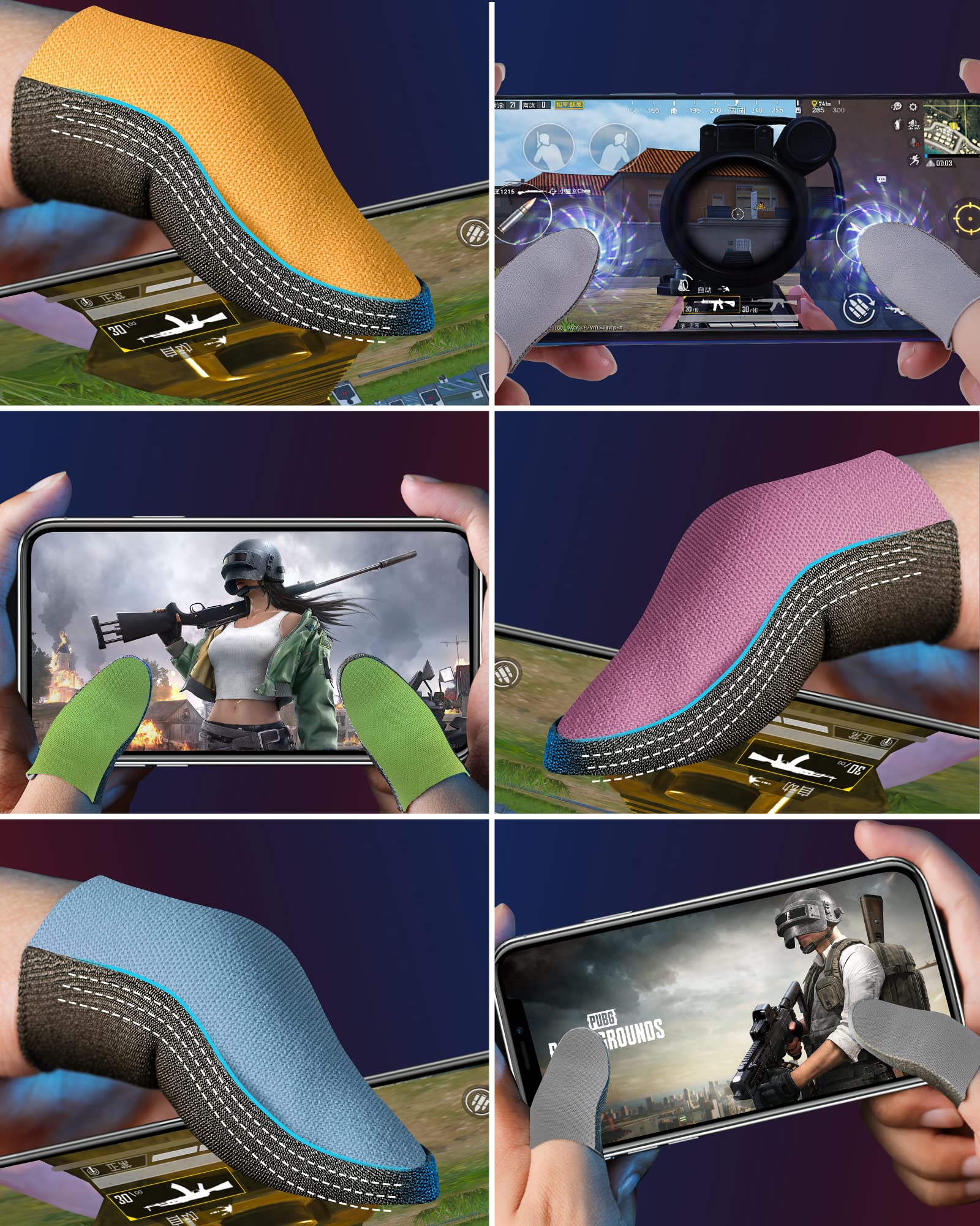MERTTURM Rękawy na Palce do Gier Mobilnych, PUBG COD Ręczne Rękawiczki z Funkcją Antypotową, Precyzyjna Reakcja Dotykowa Zrównoważone Użytkowanie do Ekranów Dotykowych, Gier, Tabletów (Różowy)