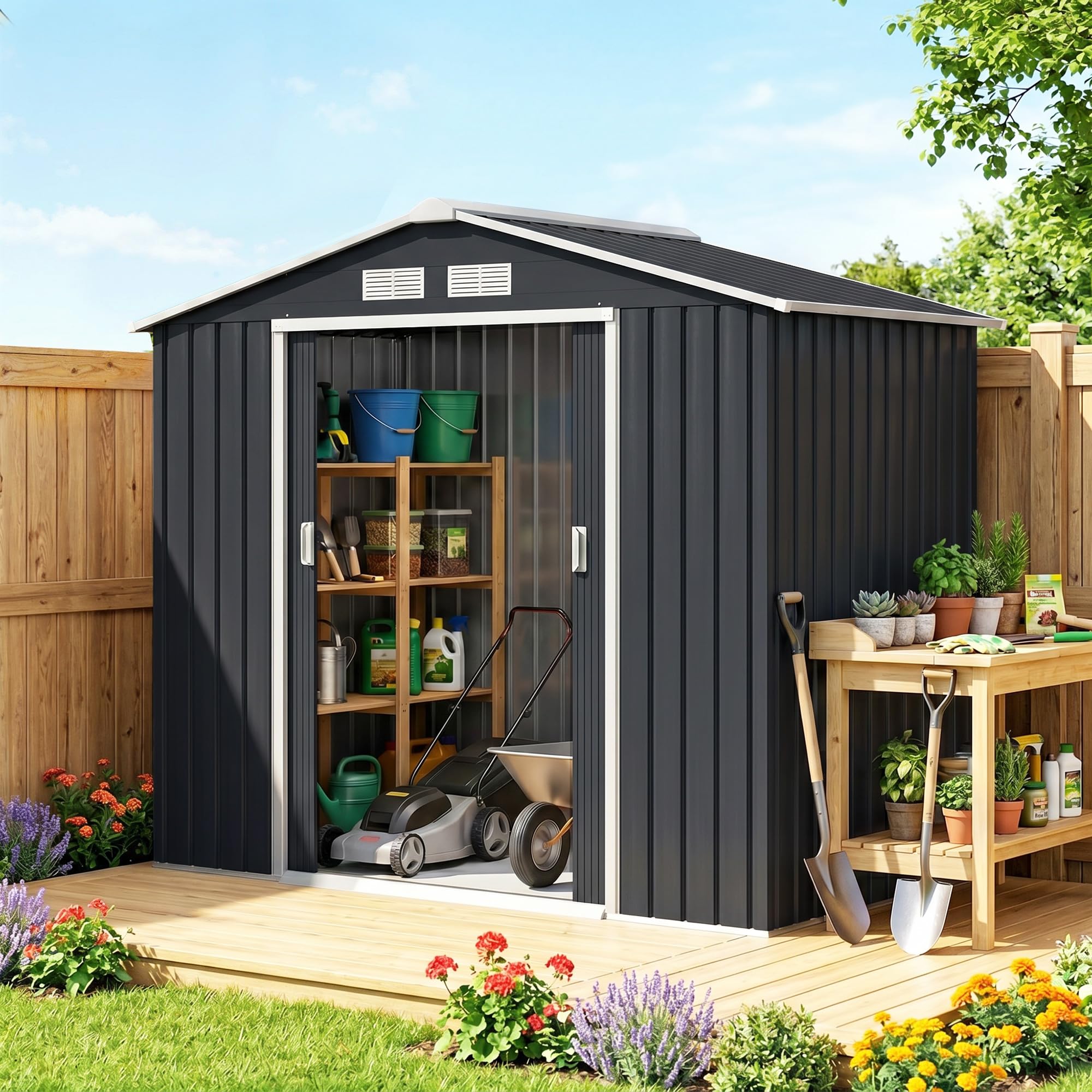 Outsunny 7' x 4' Outdoor Storage Shed
