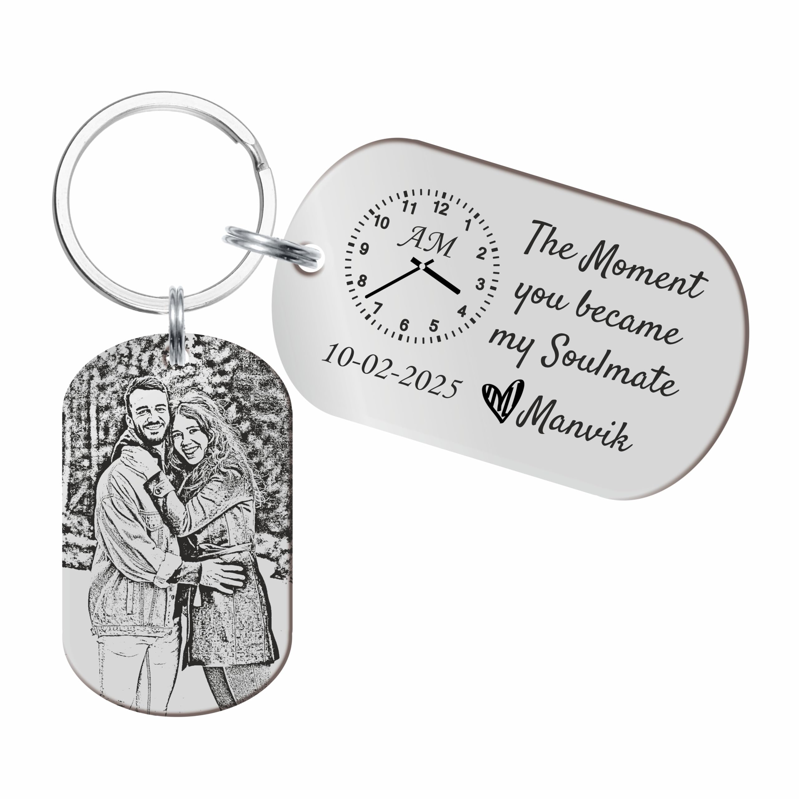 Personalized Photo Keychain With Custom Engraving – Thoughtful Gift For Couples, Memorial Gift, Family & Friends Gift for Him or Her-image-14