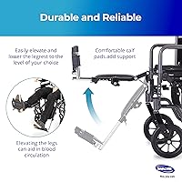 Vista 2 de Invacare Reposapiernas Elevable para Silla de Ruedas con Almohadillas Acolchadas para Pantorrillas, Reposapiés con Función Abatible, Longitud