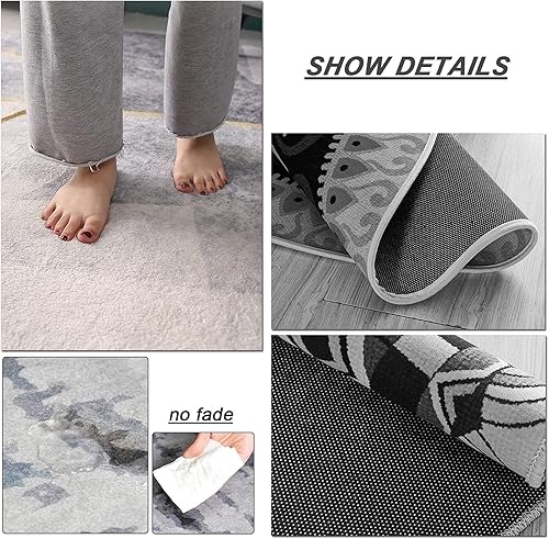 Miniatura 2 de ZZBBZZ-YJ Modern Area Rugs 60cm 80cm 100cm 120cm 160cm Round Carpet for Living Room Bedroom Home Floor Non-Slip Mats Soft Yoga Mat (Size  Diameter