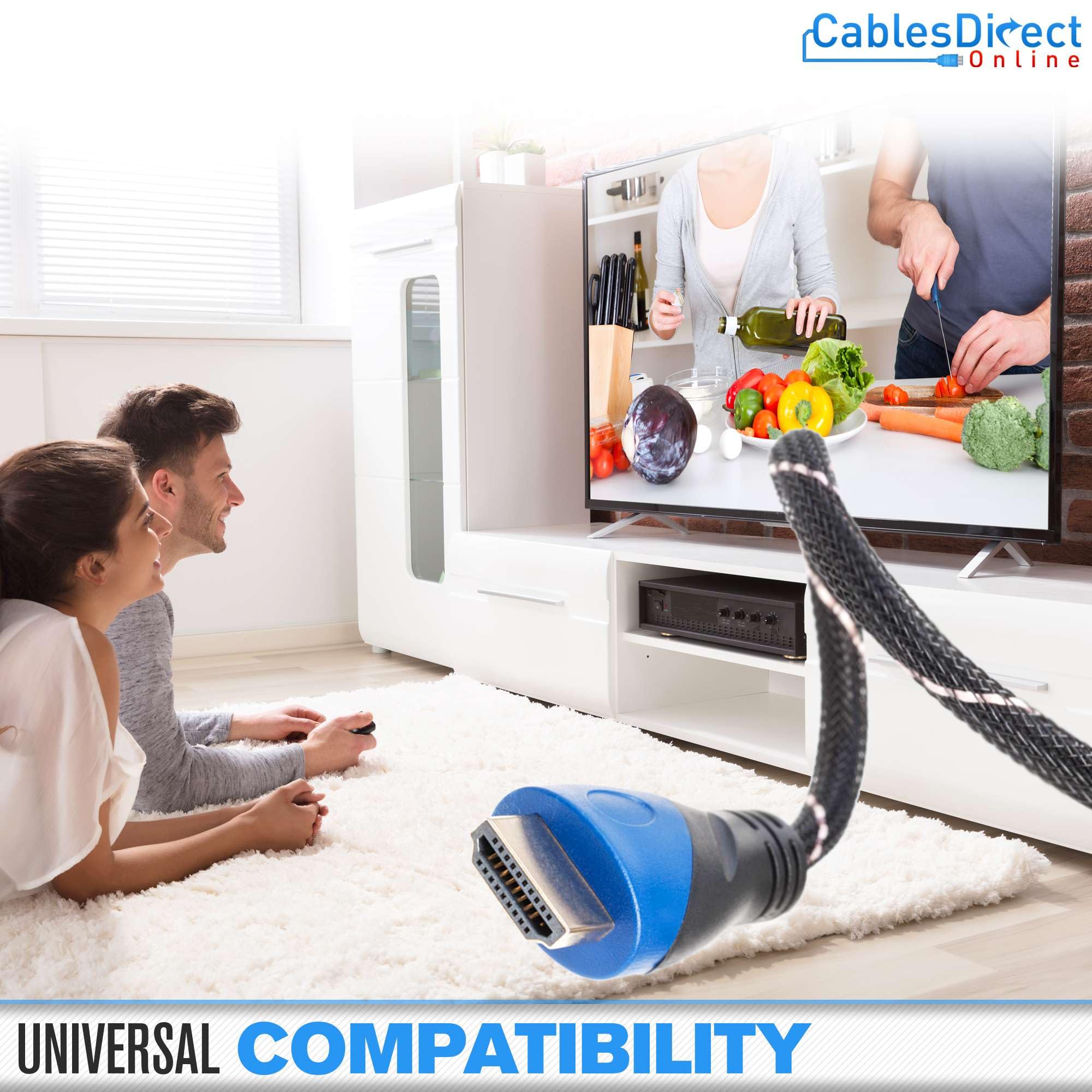 Cavo HDMI ad alta velocità 4K HDR 18Gbps Ethernet canale di ritorno audio placcato oro 2.0 60Hz UHD ARC universale compatibile con proiettore HDTV, console di gioco laptop Home Theater (12,4 m,