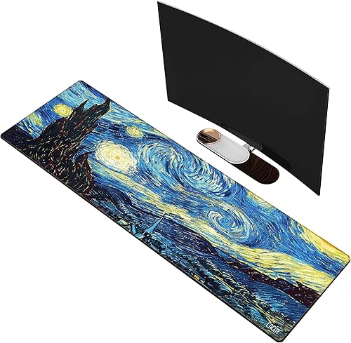 Miniatura 1 de Cacoy Alfombrilla de mouse para teclado de computadora, 55.1 x 15.7 pulgadas, alfombrilla de escritorio extendida para juegos, oficina y hogar