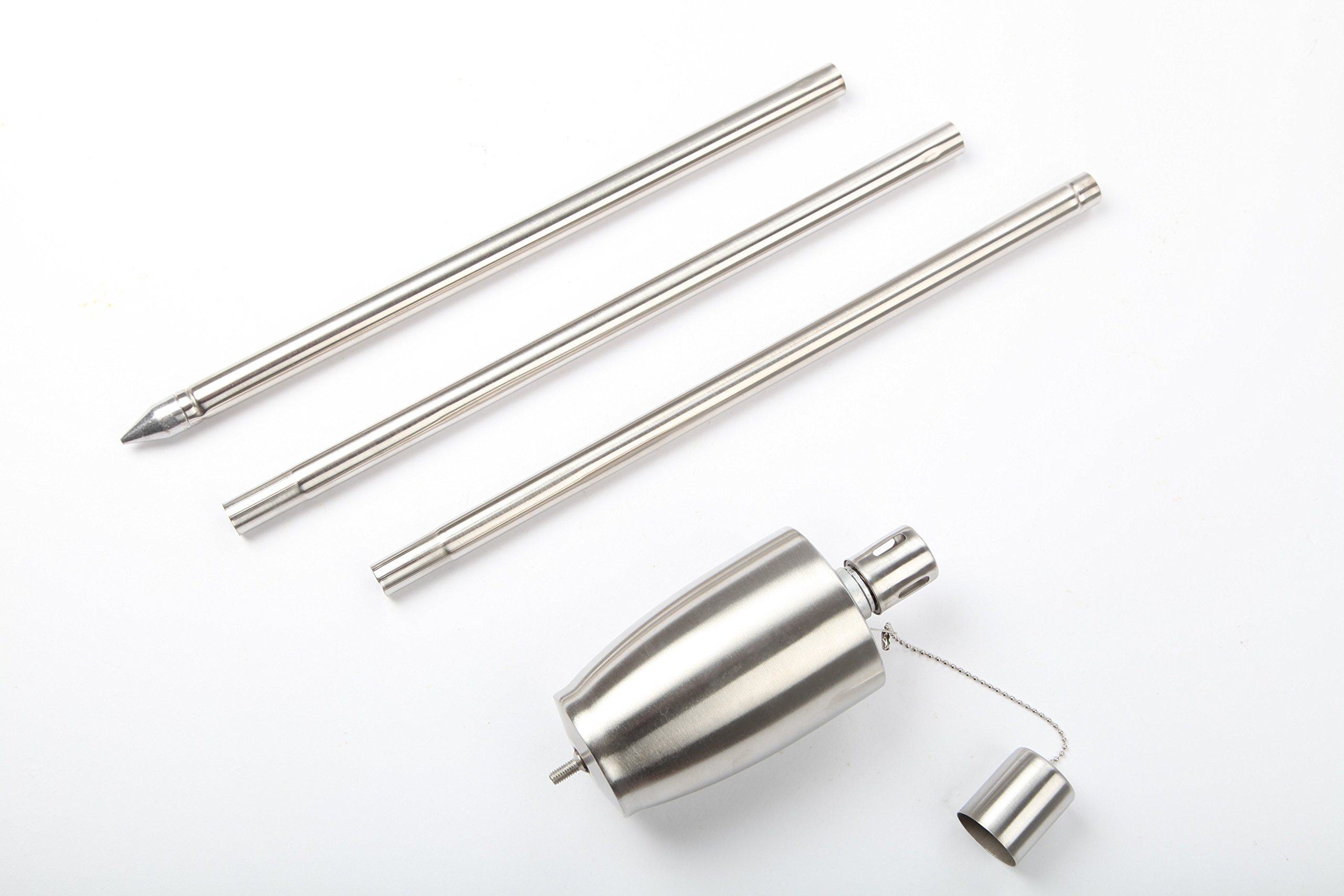 16-teiliges Gartenfackel Ölfackel Set aus rostfreiem Edelstahl