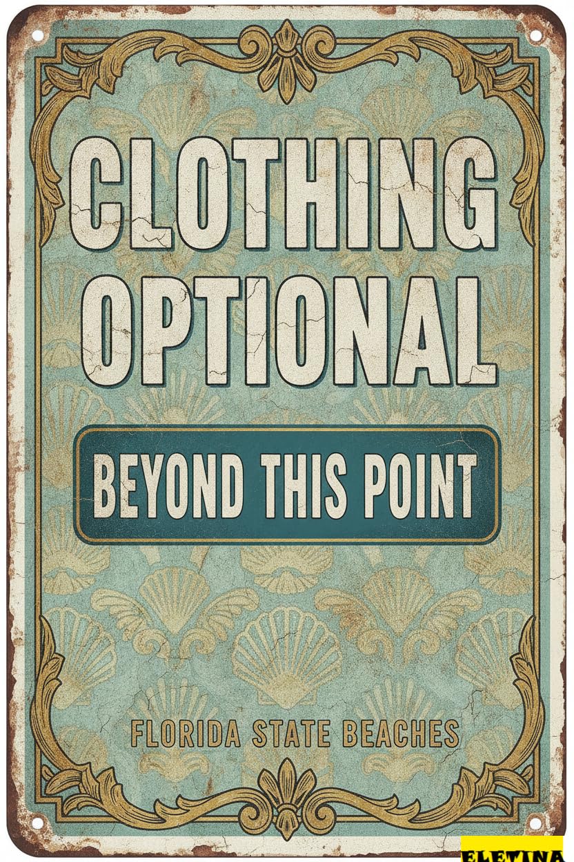 Clothing Optional Beyond This Point Metal Wall Warning Sign Driveway High Way Street Gate Yard Decor 8x12in