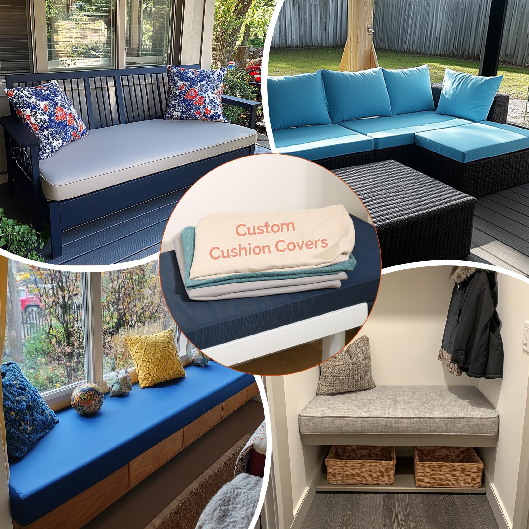 Amazon.com: Focuprodu Custom Cushion Covers,Patio Bench