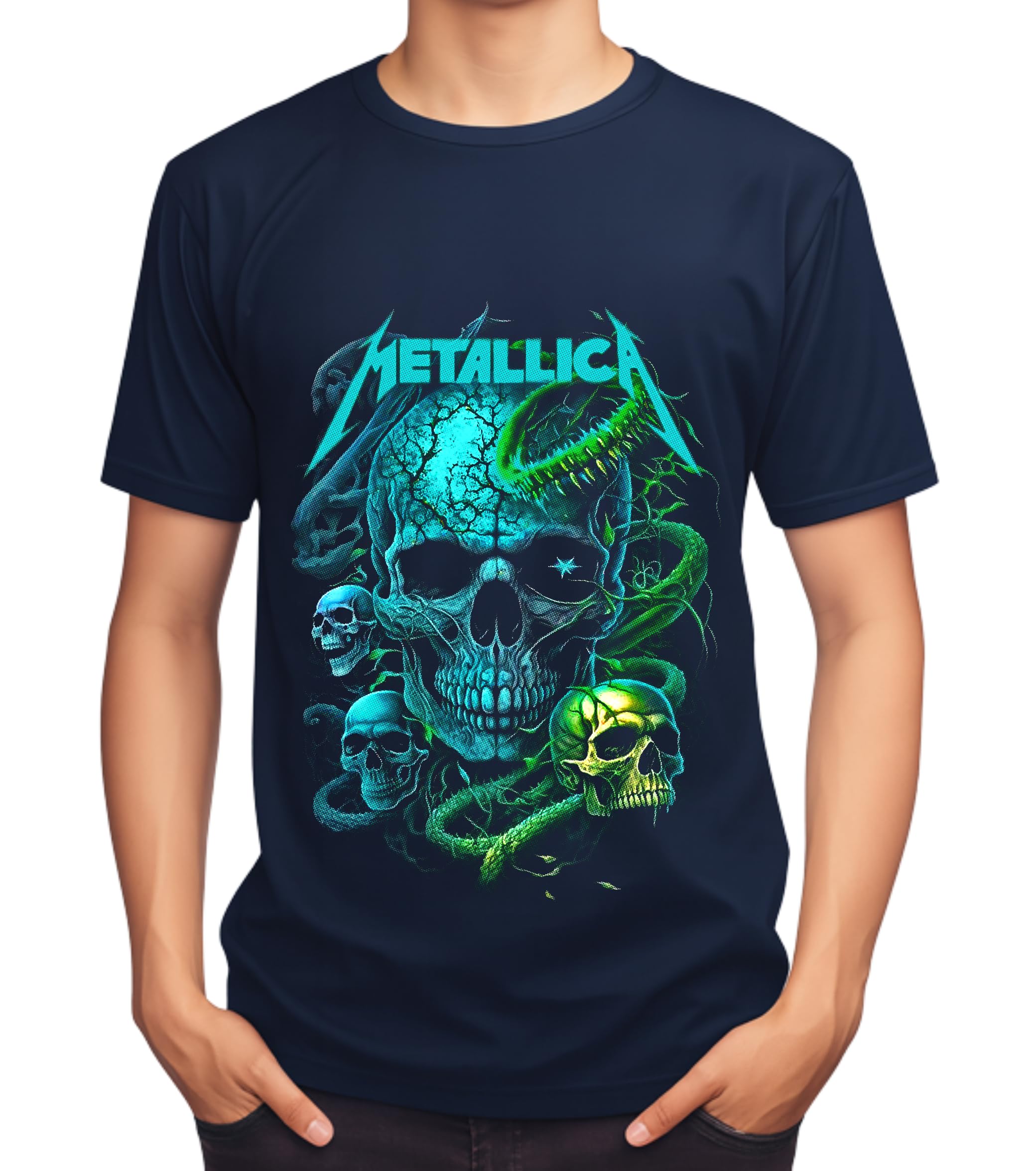 Metallica The Small Hours Graphic T-Shirt for Men & Women | Heavy Metal Rock Band Oversized Style Tee | Premium Cotton Round Neck Half Sleeve | Black & Blue | S, M, L-picture-40
