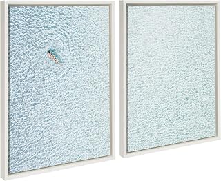 Kate and Laurel Sylvie Woman Floating I and II Framed Canvas Wall Art by Amy Peterson Art Studio, 2 Piece 18x24 White, Calming Colorful Wall Décor For Living Room, Bedroom, Office, Or Entryway