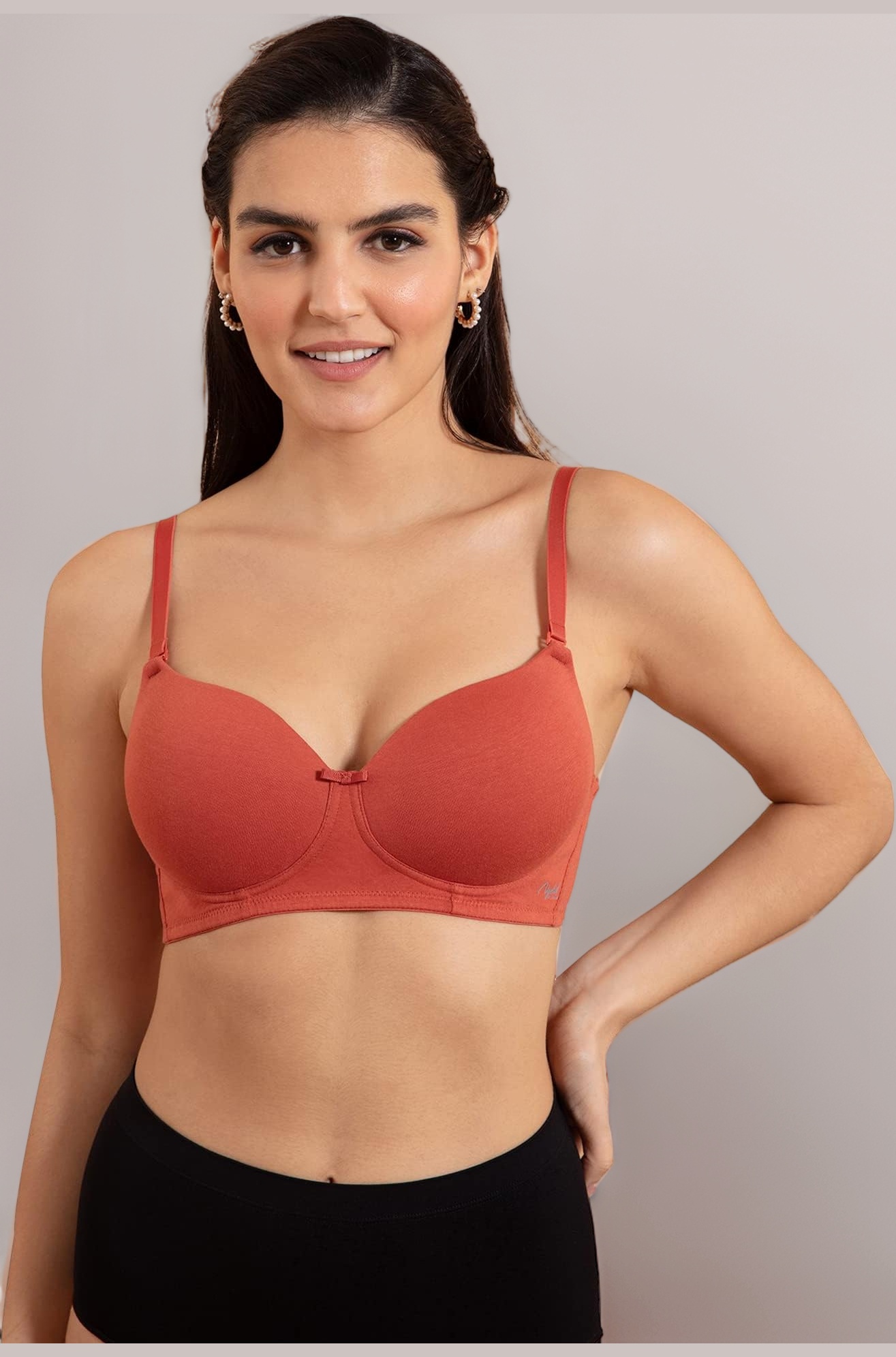 NYKD (NYB198 Cotton Lightly Padded & Non Wired T-Shirt Bra for Women | Medium Coverage Bra with Soft Detachable Straps | Ideal for All Day Comfort