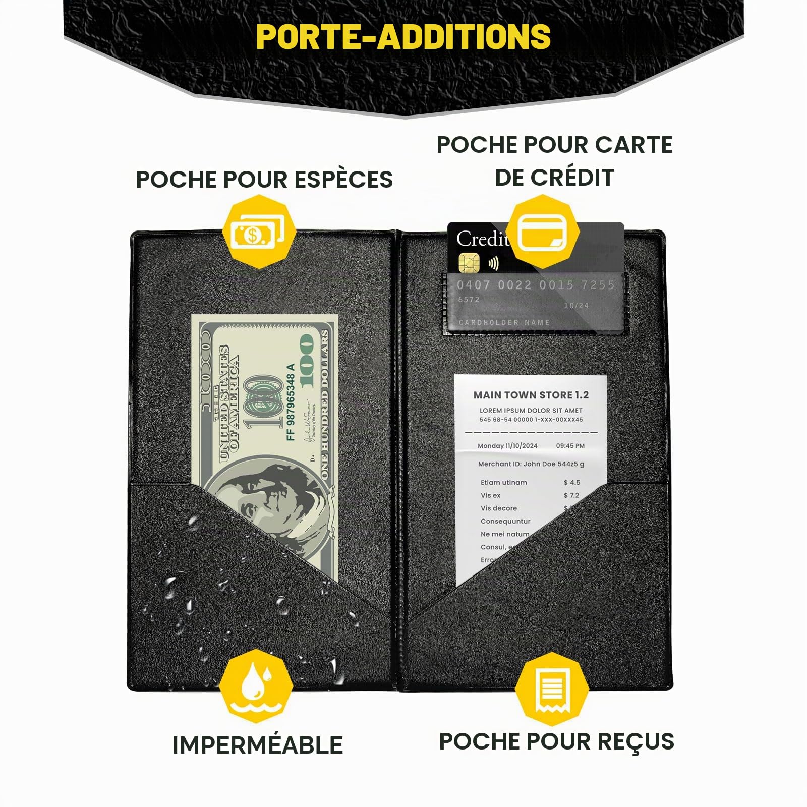 PATIKIL Chèque Réserver Serveur, 10 pcs Invité Livres Restaurant Titulaire pour Facture Billet Commercial Pourboire Carte Reçu Bar Fournitures