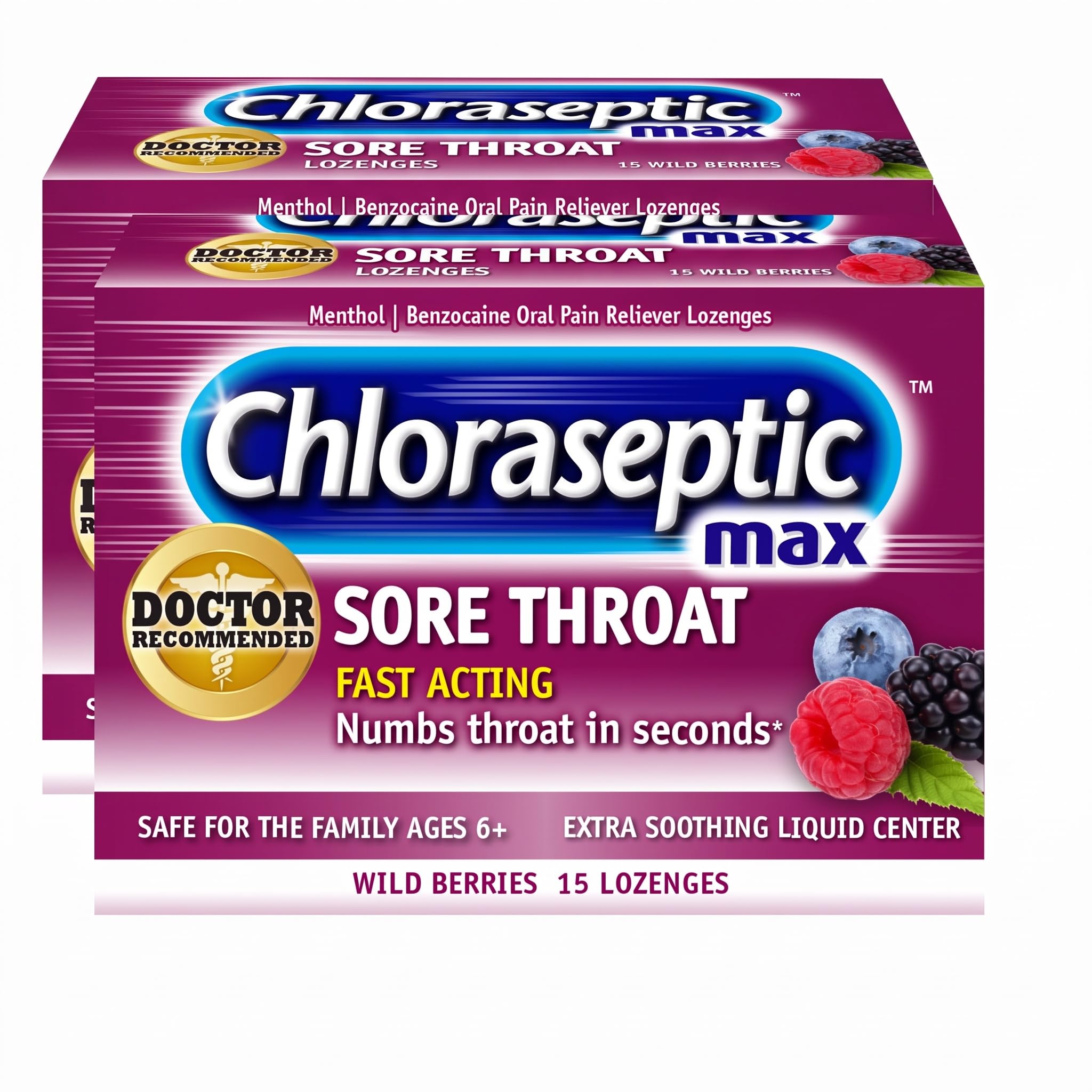 Chloraseptic Max Strength Sore Throat Lozenges, Wild Berry, 15 Count, 3 Pk — Amazon image 18
