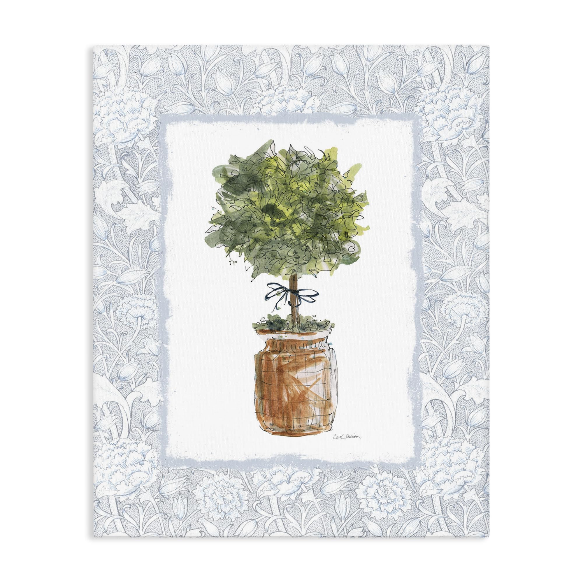 Stupell Industries Unframed 'Potted Topiary With Ribbon'| Canvas Art
