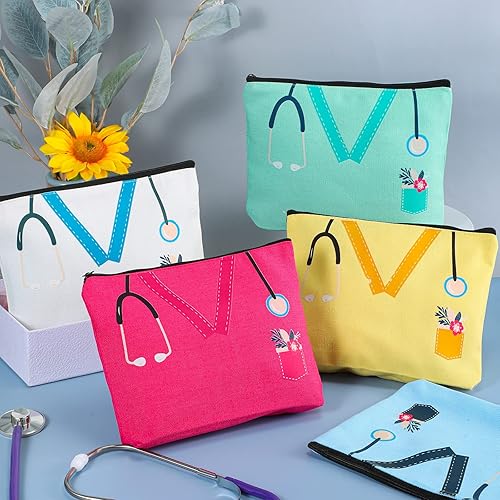 Miniatura 4 de Sabary 10 piezas de regalos de agradecimiento a la enfermera, bolsa de lona para maquillaje de enfermera, con cremallera, letrero de agradecimiento