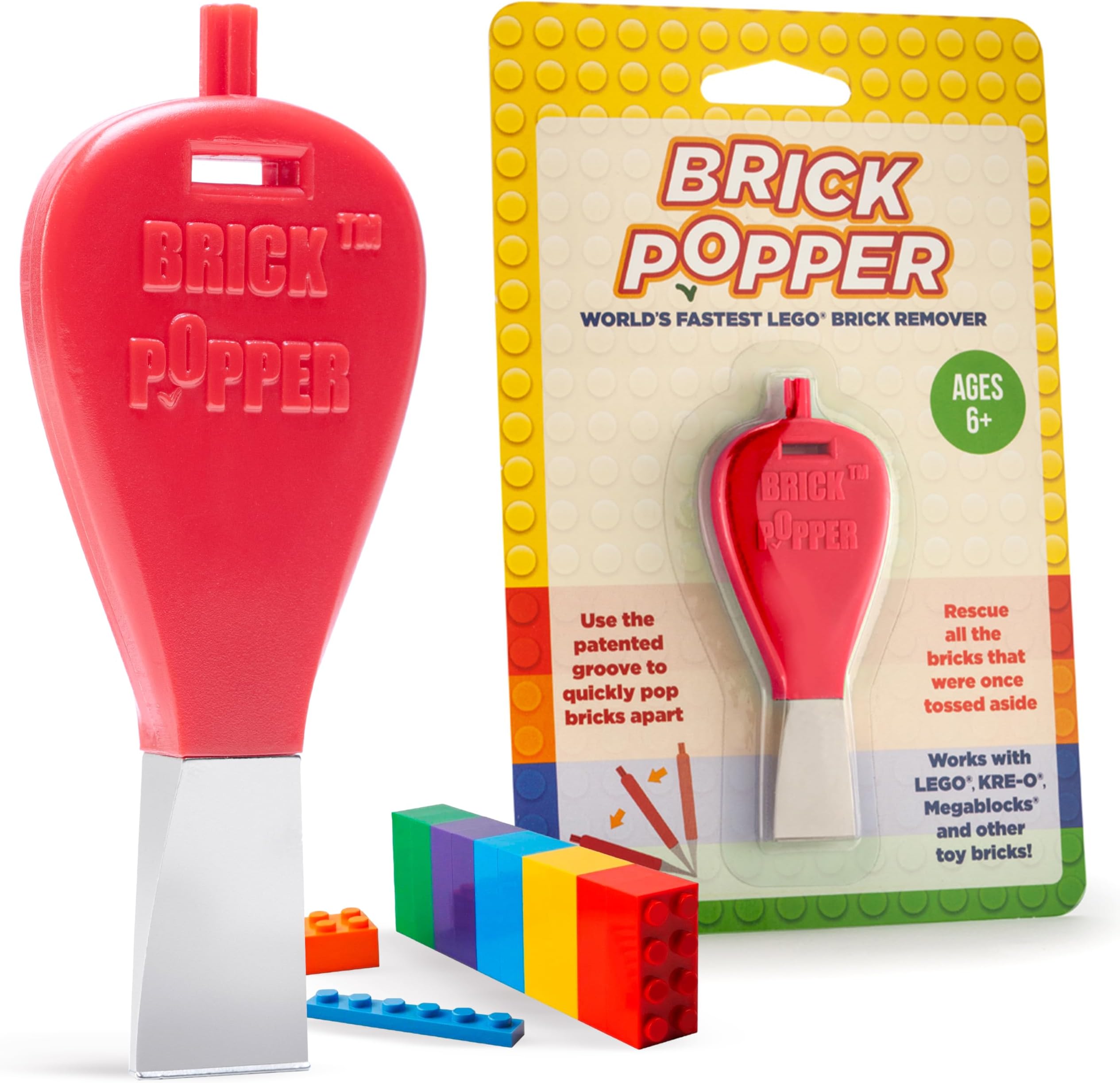 Brick Popper Toy, Red