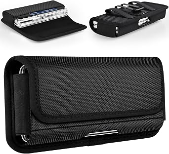 ykooe Nylon Phone Holster for Samsung Galaxy Z Fold 4/5/6 with Clip, Black