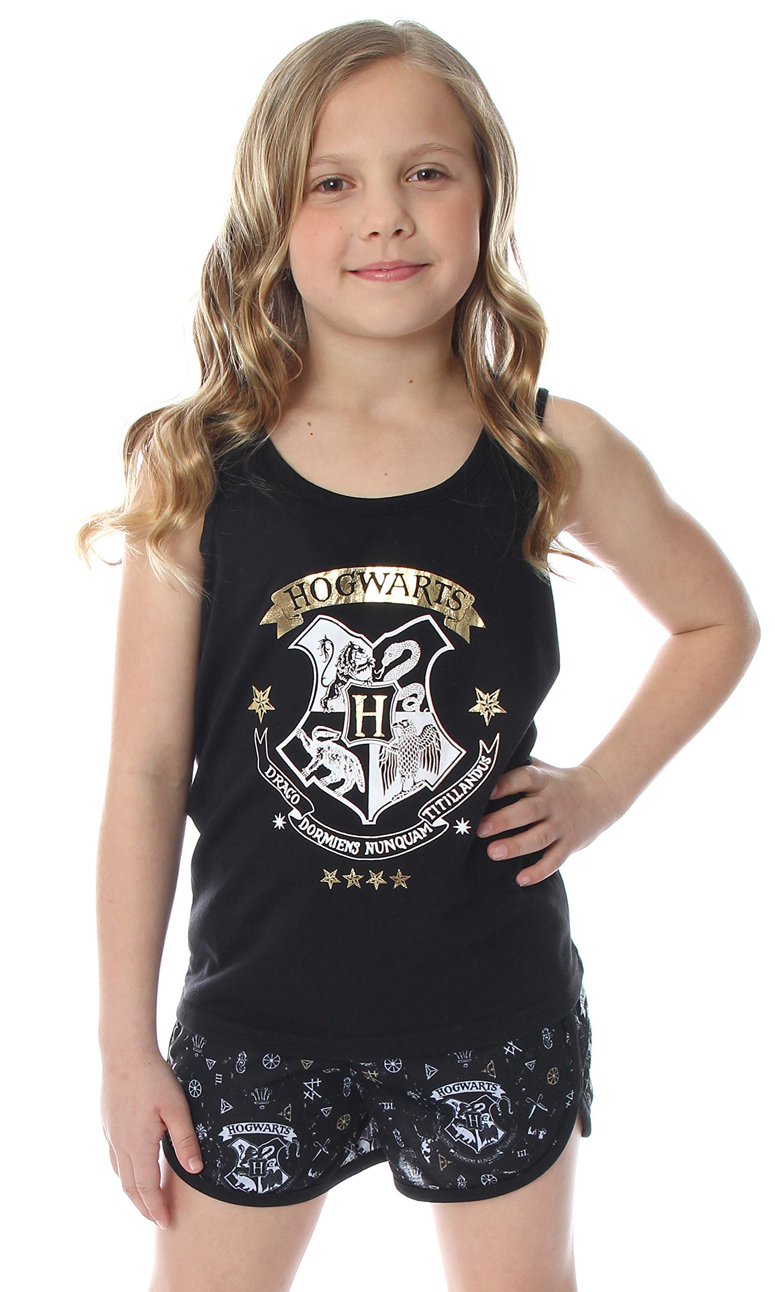 Harry Potter Big Girls Hogwart House Crest Racerback koszulka i szorty piżama Lounge zestaw