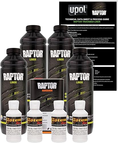 U-POL Raptor - Revestimiento en aerosol de uretano blanco brillante para caja de camioneta y revestimiento texturizado, 4 litros