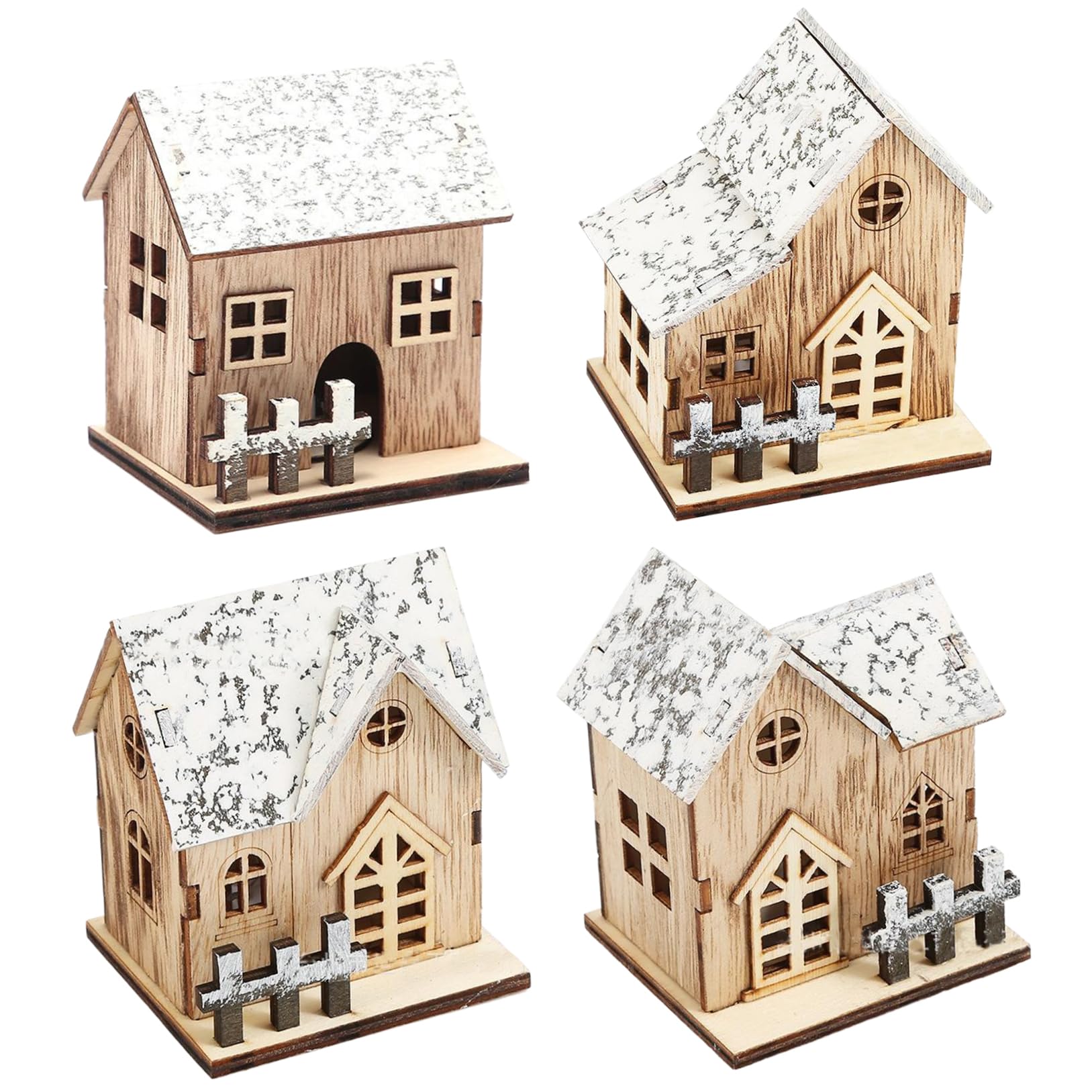 Village de Noël en buis miniature idée cadeau de table avec LED