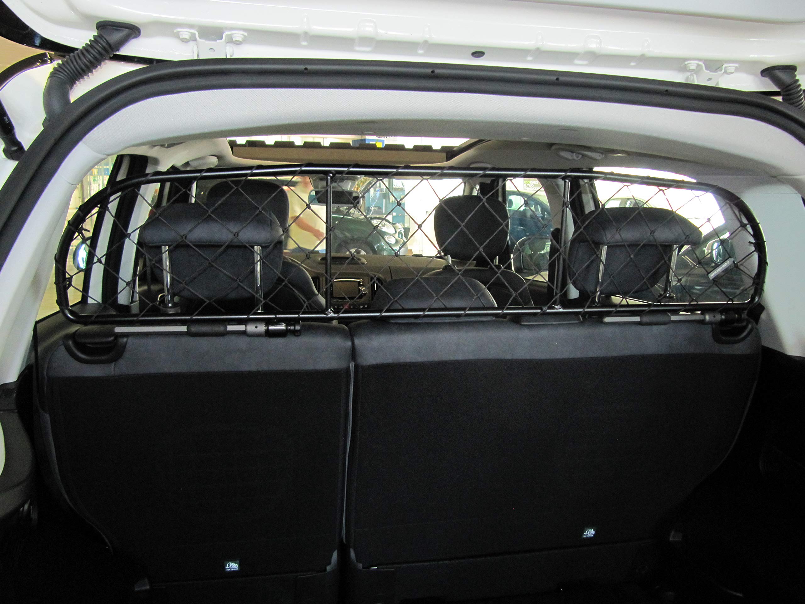 ERGOTECH Divisorio Griglia Rete Divisoria per Fiat 500L, RDA65-XS8, per Trasporto Cani e Bagagli. Sicuro, Confortevole, garantito!