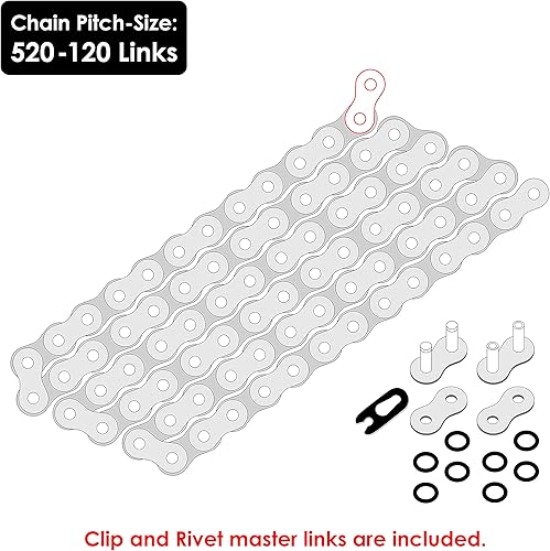 Miniatura 2 de Caltric Kit de cadena de transmisión y piñón de junta tórica roja compatible con Yamaha Fz-6 2009 / Fz-6R 2009 2010 2011-2016