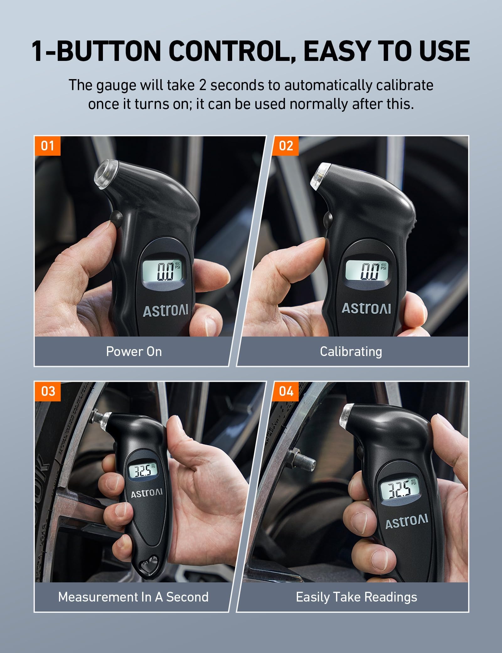 AstroAI Digital Tire Gauge - 200PSI -5 AstroAI Digital Tire Gauge - 200PSI -5