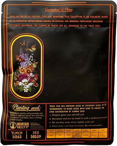 Miniatura 6 de Package of 100,000 Wildflower Seeds - Save The Monarchs Wildflower Seeds Mix - 13 Assorted Varieties of Non-GMO Heirloom Flower Seeds for Planting