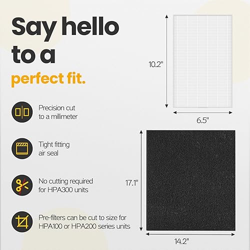 Miniatura 4 de Filtro HEPA HPA300 de repuesto compatible con purificador de aire Honeywell serie HPA300, HPA300, HPA304, HPA8350, HPA300VP, HPA3300b, HPA5300,