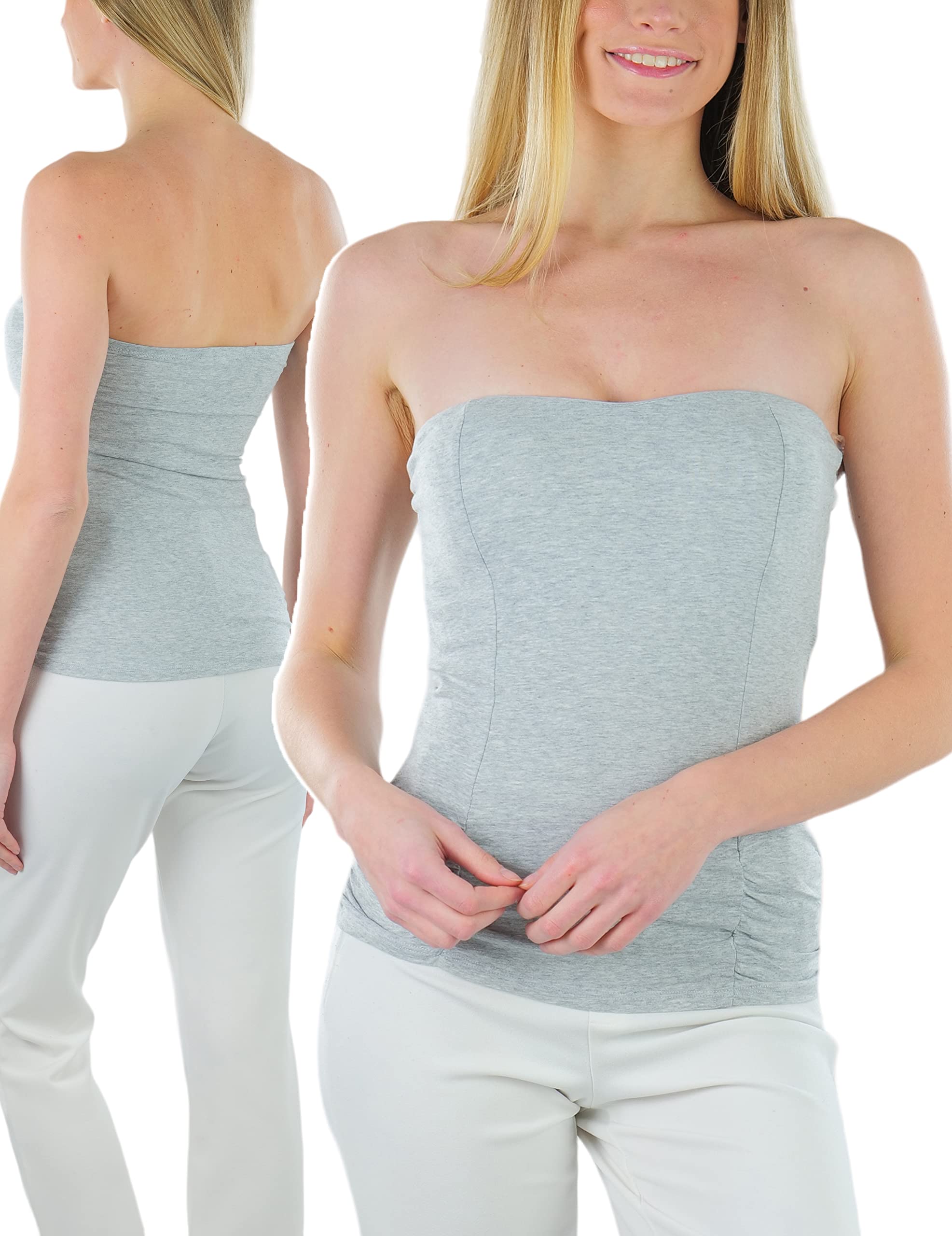 ToBeInStyle Women's Cotton-Spandex Blend Stretchy Tube Top